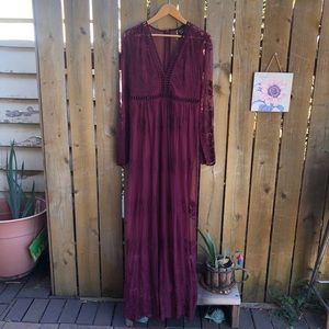 F21 Burgundy Lace Dress